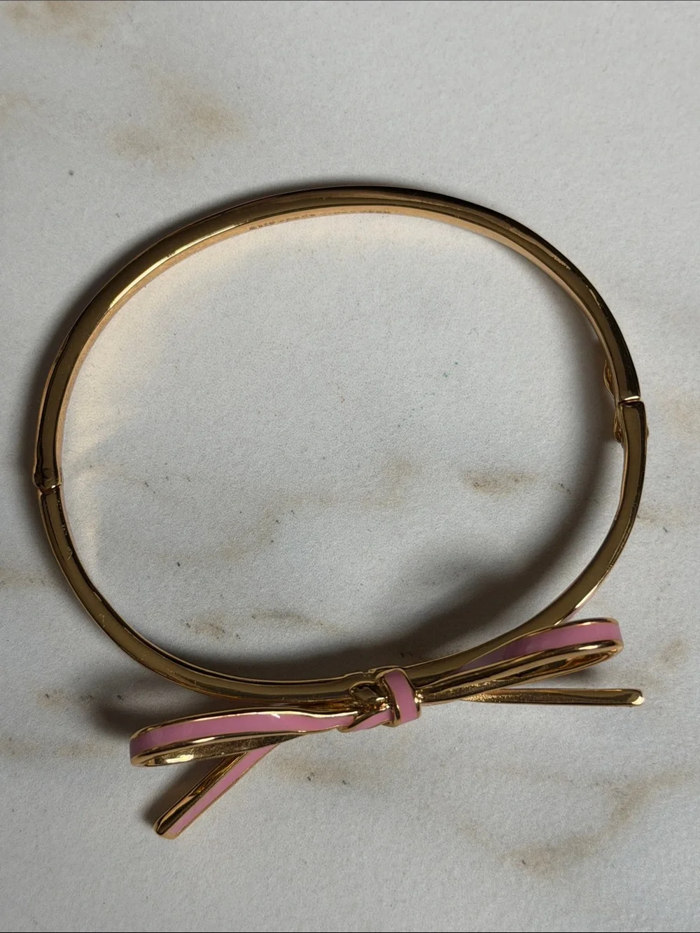 Kate Spade Skinny Mini Bow Bangle Pink Gold